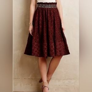 🔥NWT Anthropologie diamond cut midi skirt by Maeve size 0